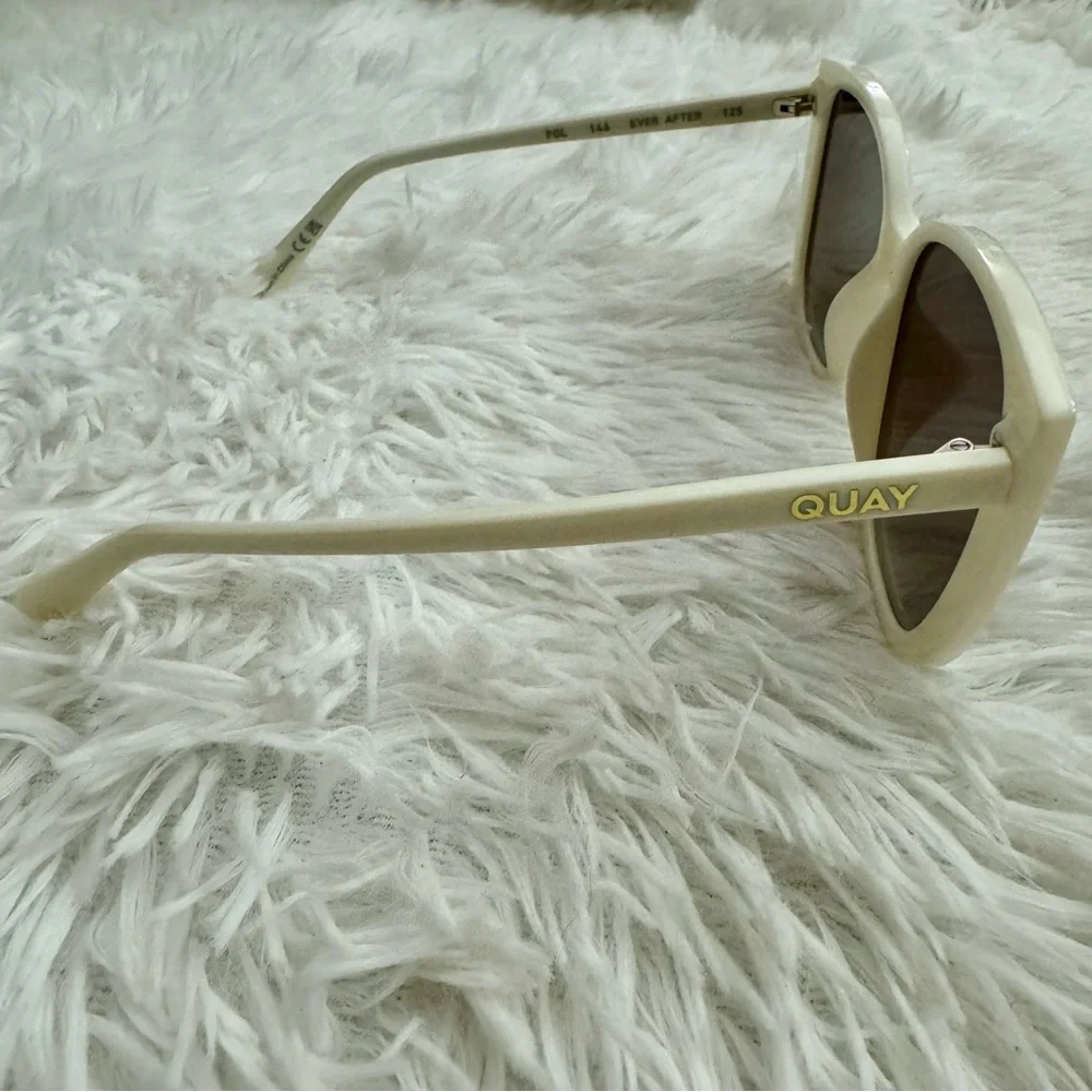 Quay Australia White Frame Black Lens Oversized Sunglasses